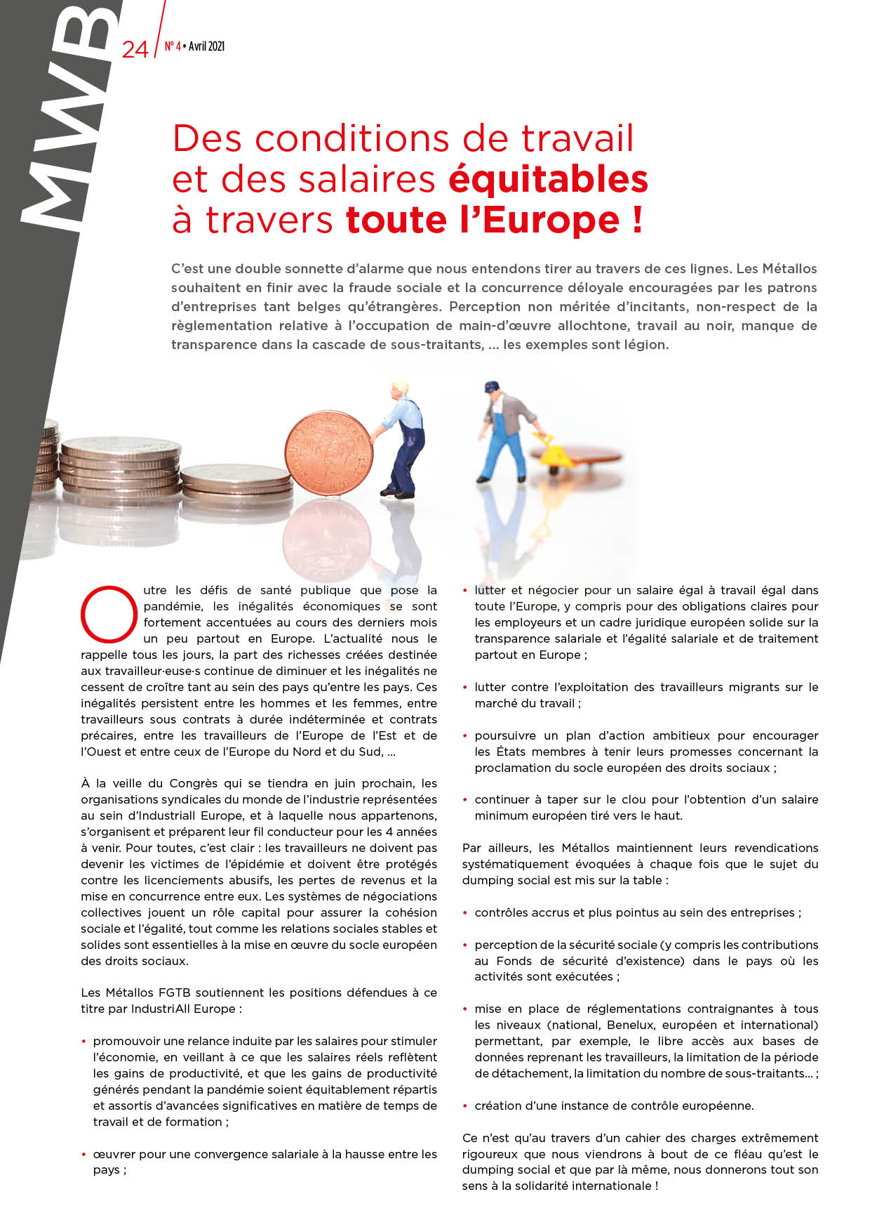 Des conditions de travail et des salaires équitables à travers toute l’Europe