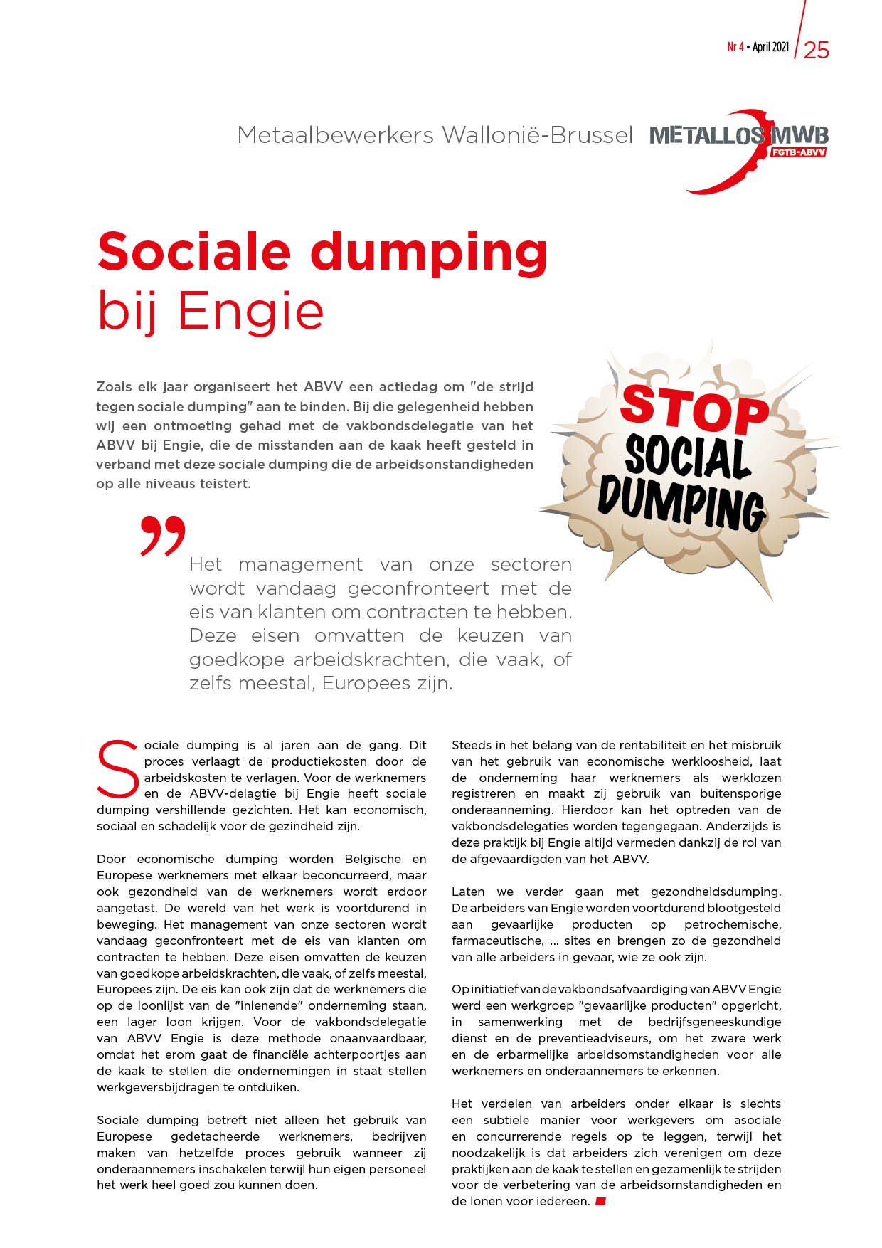 Sociale dumping bij Engie
